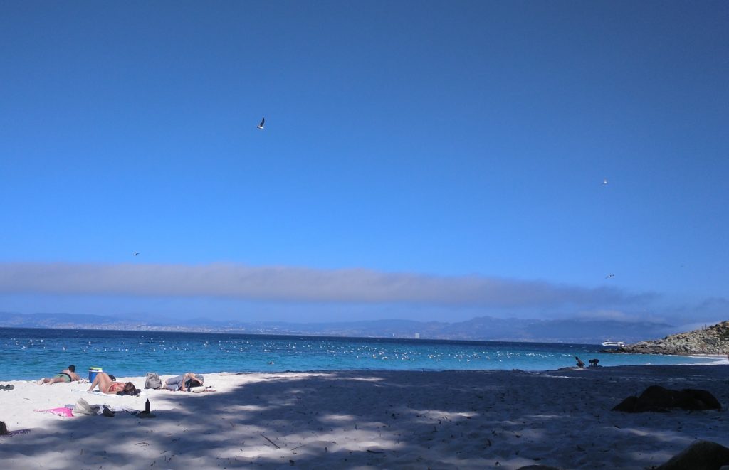 Vista de una parte de la playa Figueiras, Islas Cíes.