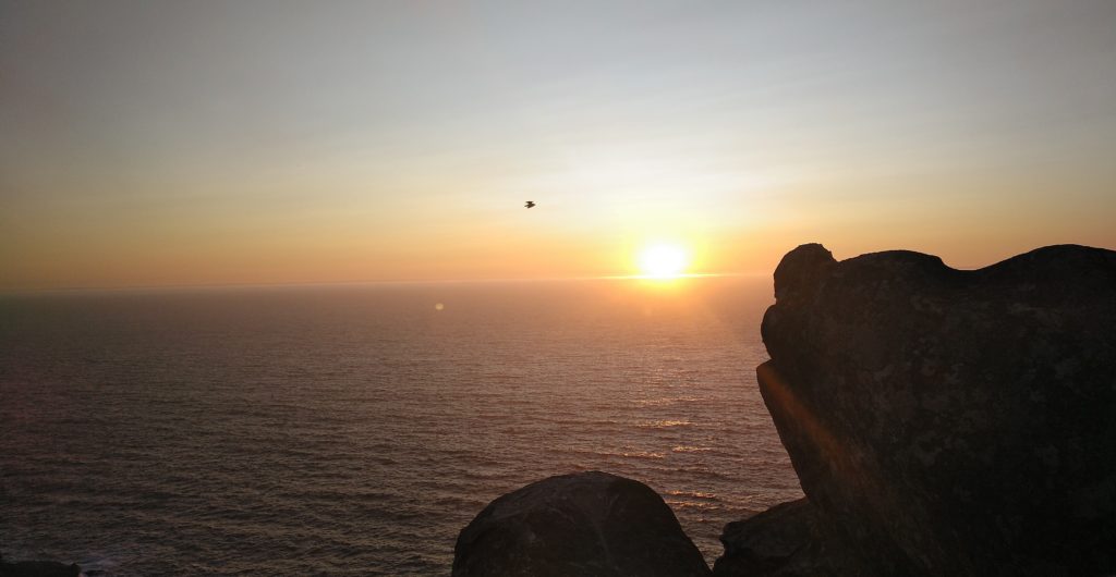 Puesta de sol desde A Pedra da Campá, Islas Cíes.